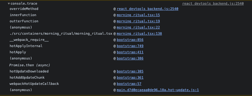 console.trace