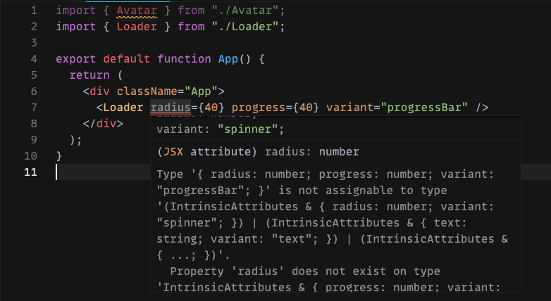 Loader invalid prop error