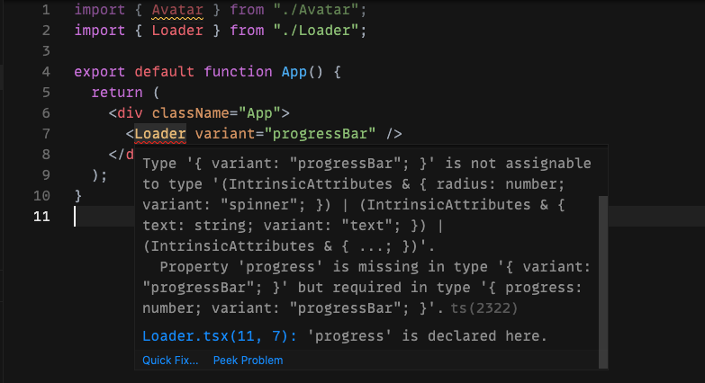 Loader progress bar error