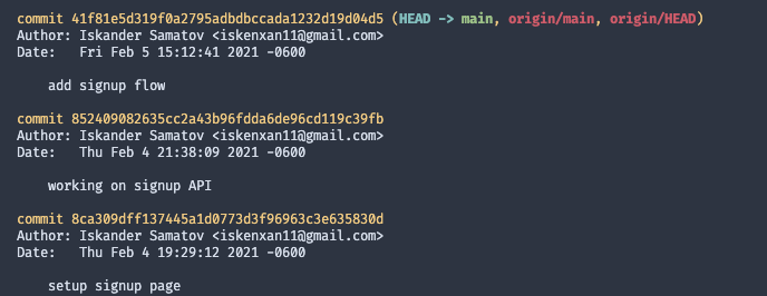 git log