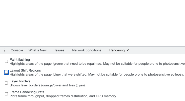 Chrome rendering tool React animation
