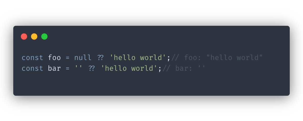nullish coalescing operator