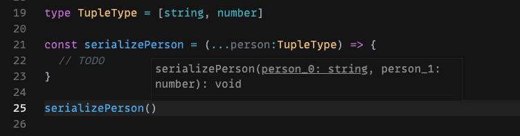 regular tuple types autocomplete