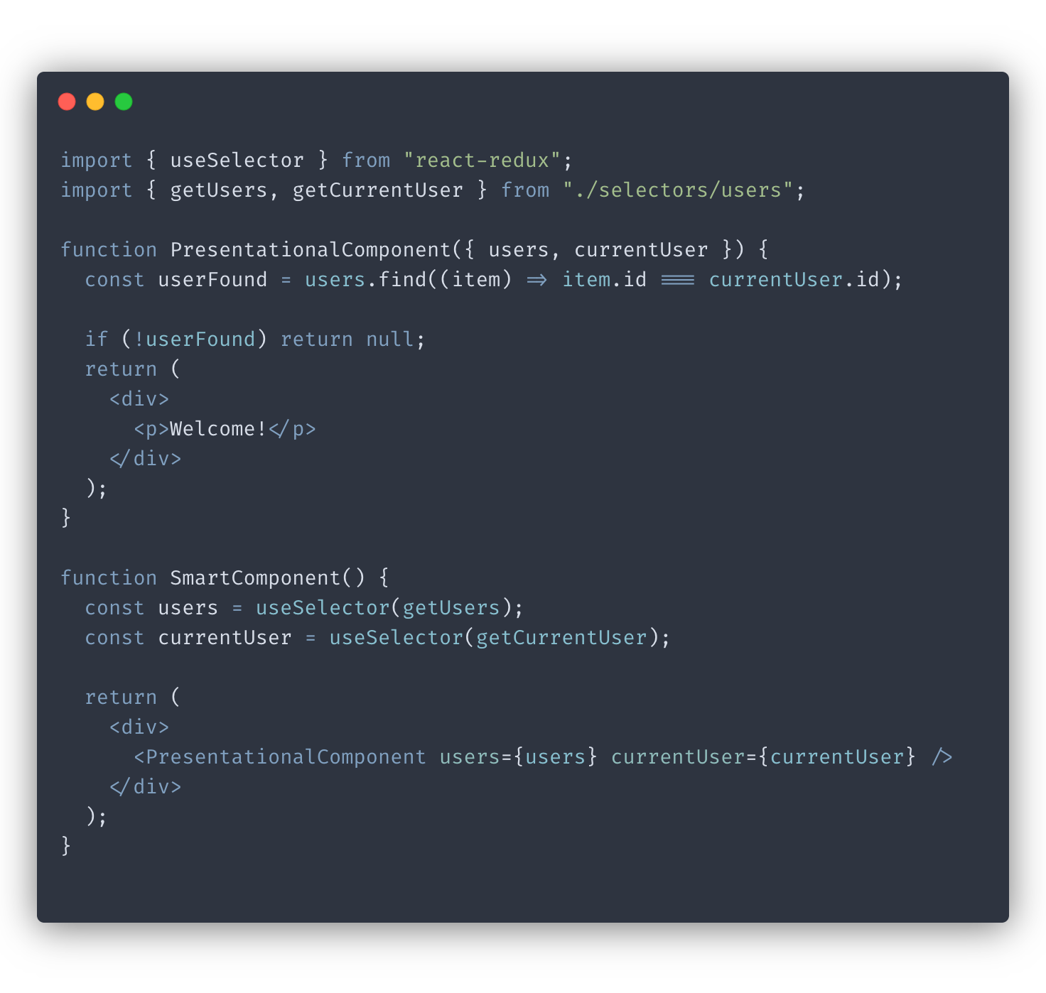 Presentational Component  wrong
