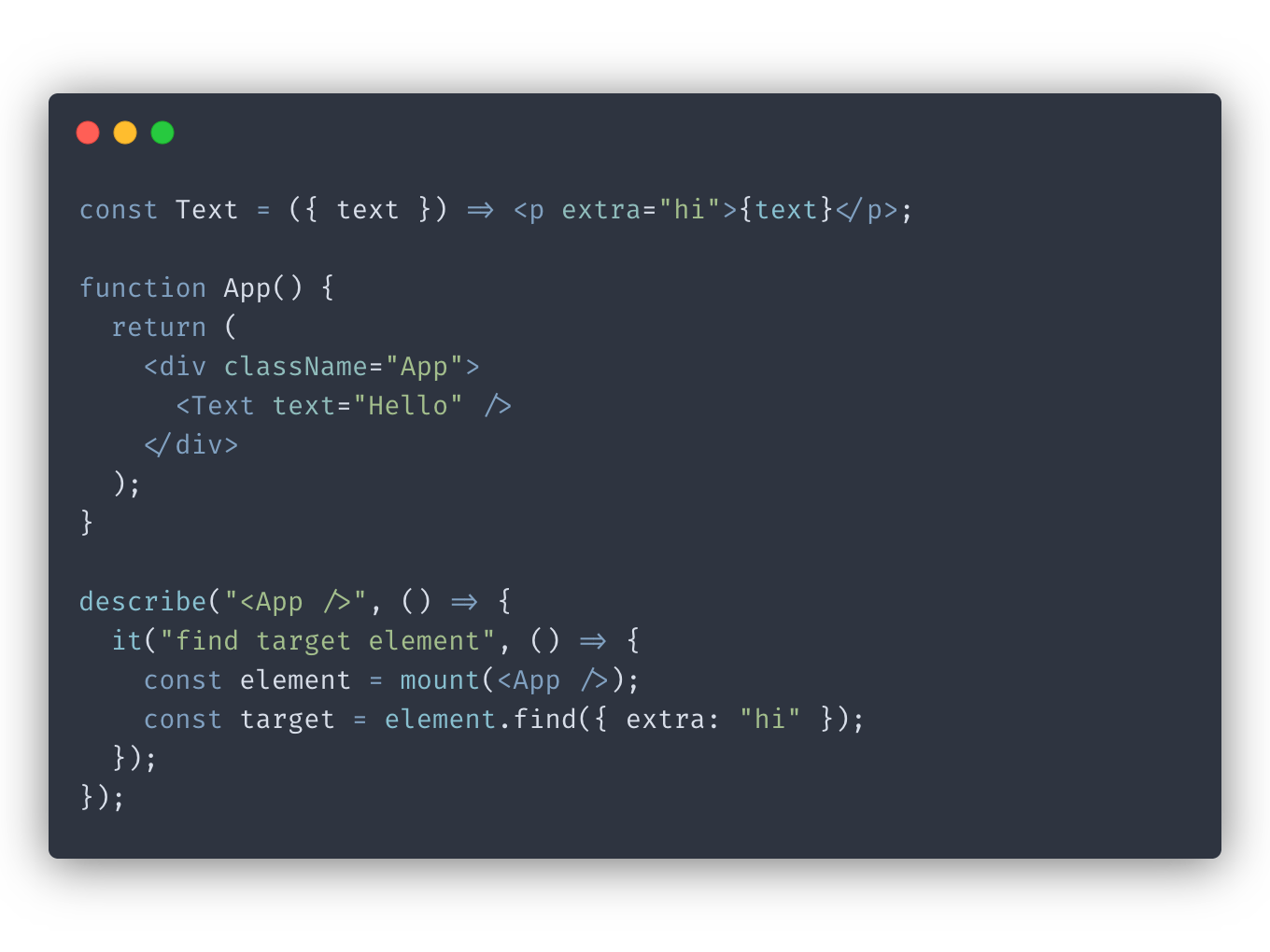 enzyme find html property selector