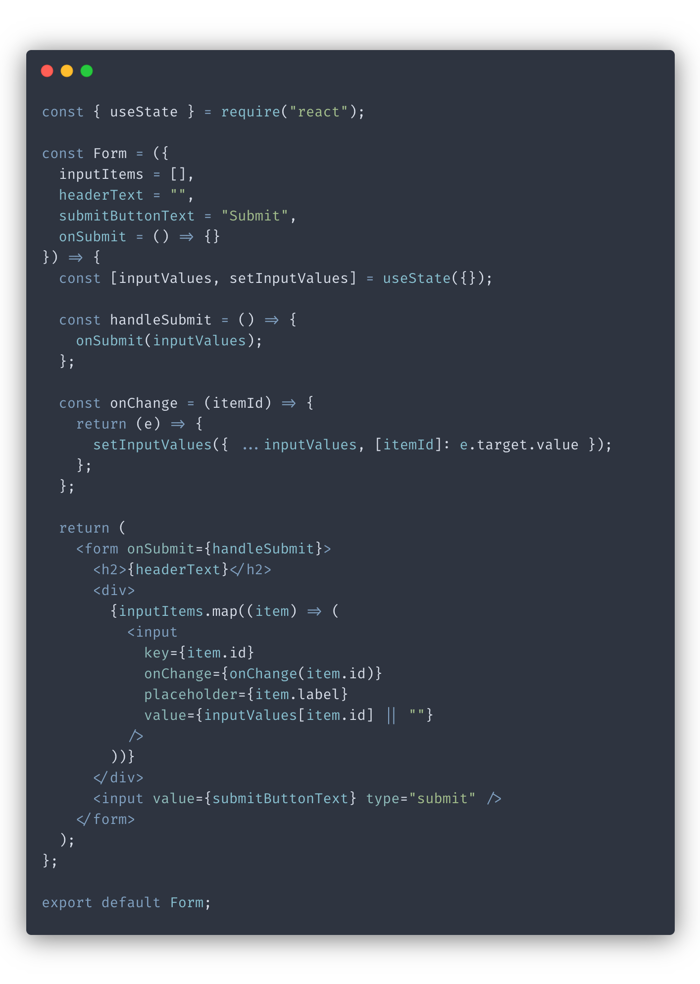 react reusable components - generic form