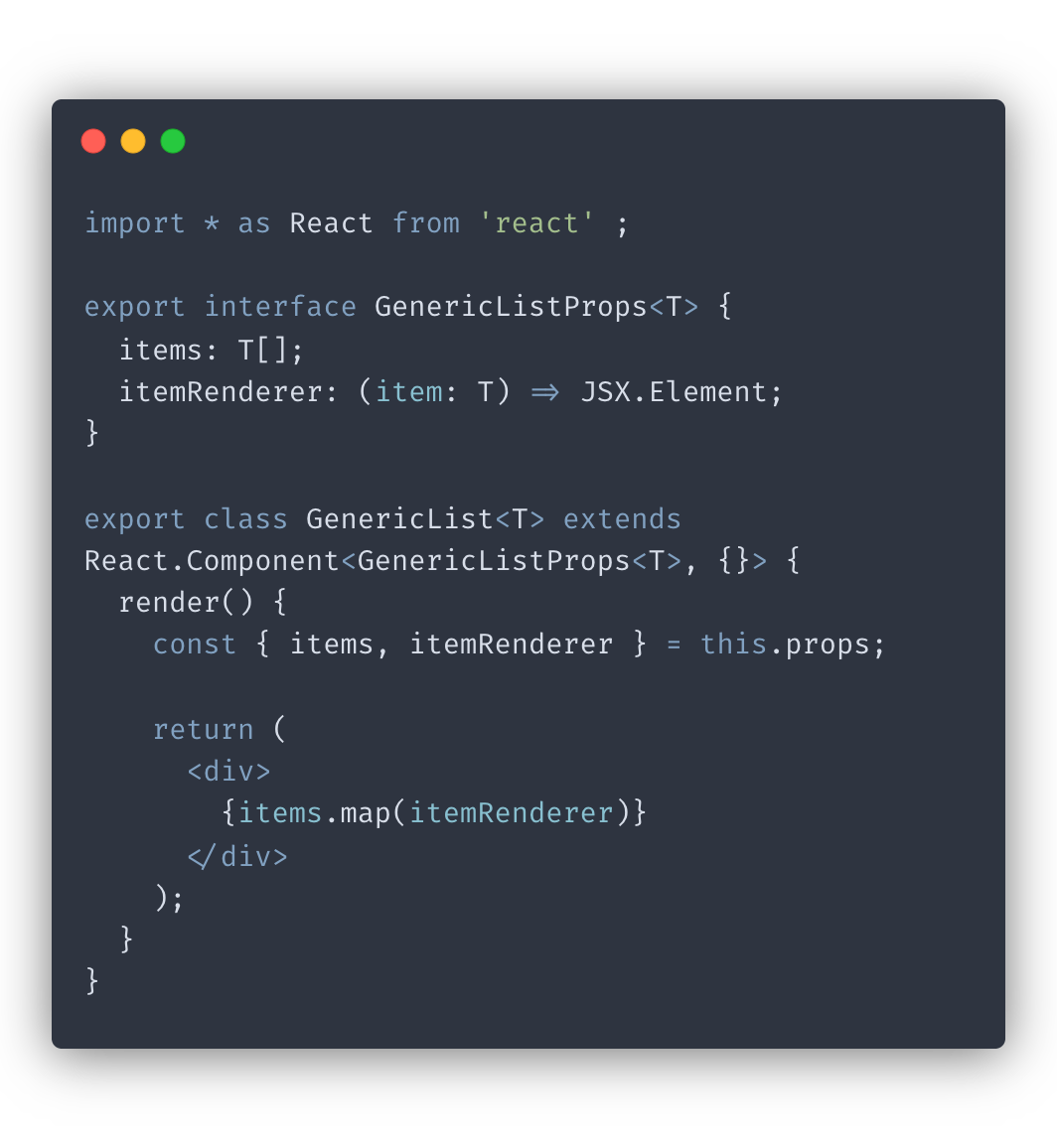React TypeScript generic list component